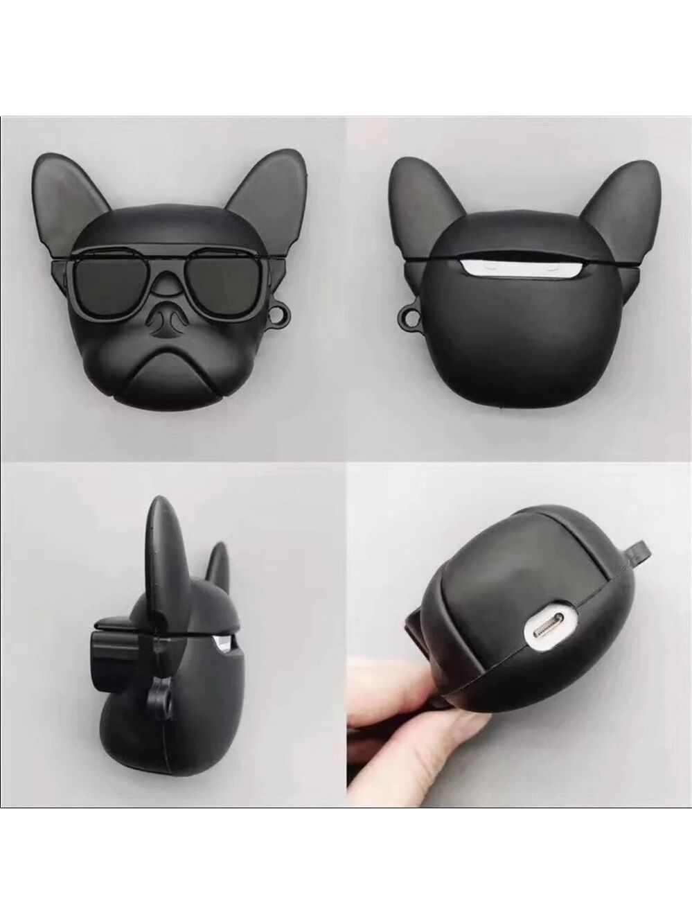 Red AirPods Pro Only - Adorable Frenchie Bulldog Case Earbuds Case - Picture 6 of 7